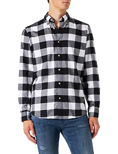 SELECTED HOMME Męska koszula flanelowa, Black/Checks:Medium Box, M