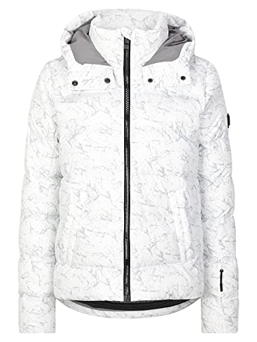 Ziener Damska kurtka narciarska TUSJA na czas wolny, sportowa, ciepła, wodoszczelna, Micro Down, marmur szary camo, 38