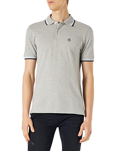 United Colors of Benetton Męska koszulka polo Maglia M/M 3WG9J3181, melanż jasnoszary 501, S