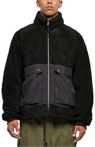 Urban Classics Męska kurtka Short Raglan Sherpa Jacket black/black XXL, czarny/czarny, XXL