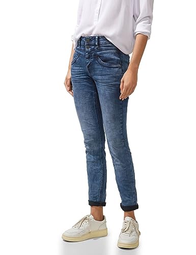 Street One Damskie spodnie jeansowe Slim i High, Dark Indigo Random Wash, 32W / 30L