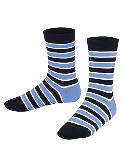 FALKE Uniseks - dzieci Skarpety Simple Stripes K SO Zrównoważona Bawełna z wzorem 1 Para, Niebieski (Marine 6120), 19-22 (1-2 lata)