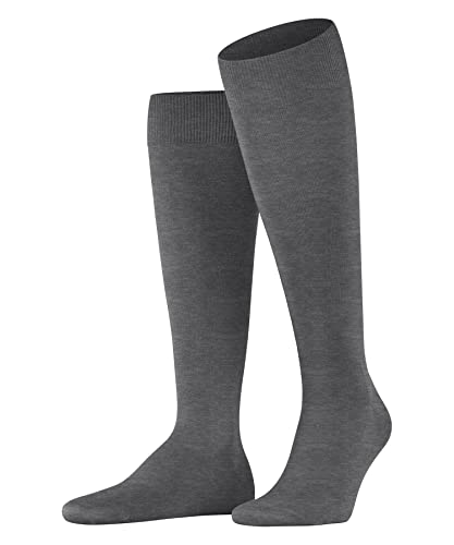 FALKE Mężczyźni Podkolanówki ClimaWool M KH Trwały Lyocell Wełna długie jednokolorowe 1 Para, Szary (Light Grey Melange 3216), 39-40