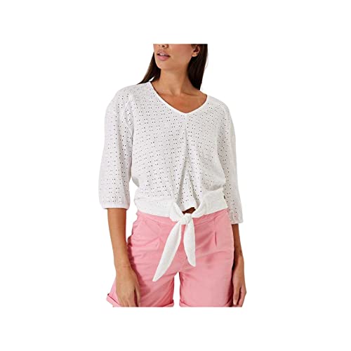 Garcia Damska koszulka z krótkim rękawem, bluzka z krótkim rękawem, biała, M, Off White, M