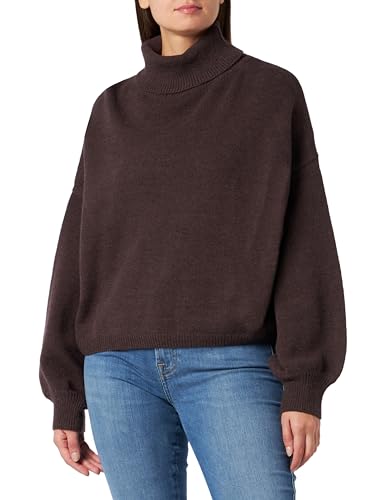 CARNEA Damski sweter z golfem 25825303-CA04, brązowy, M/L, brązowy, M-L