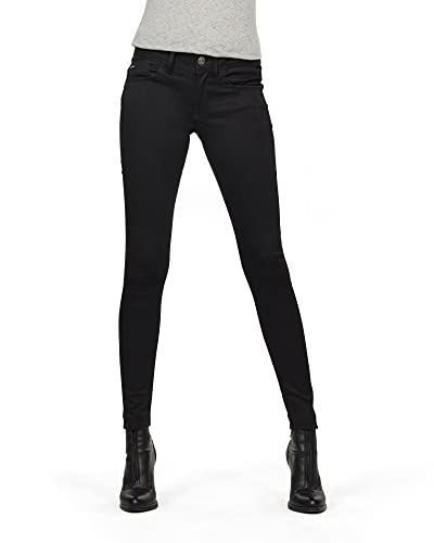 G-STAR RAW Lynn D-mid Waist Super Skinny dżinsy damskie, Czarny (Rinsed 9142-82), 25W x 32L