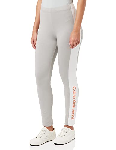 Calvin Klein Damskie legginsy blokujące kolory, Mercury Grey/Bright White, XS, Szara rtęciowa/jasna biel, XS