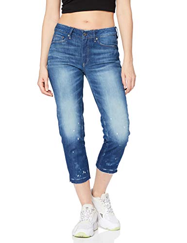 G-STAR RAW Dżinsy damskie 3301 Mid Waist Boyfriend Ripped długość 7/8, niebieski (Medium Aged 8978-071), 26W x 32L