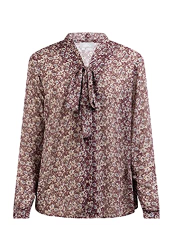 usha Damska bluzka z długim rękawem 10124712, bordowa, wielokolorowa, XL, bordowy, wielokolorowy, XL