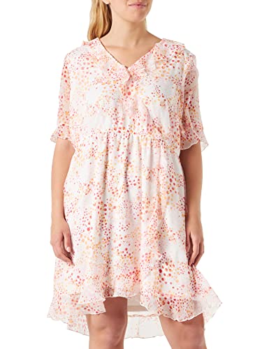 VERO MODA CURVE VMDORA Kaya 2/4 krótka sukienka WVN GA CUR, Snow White/Aop: dora, 46