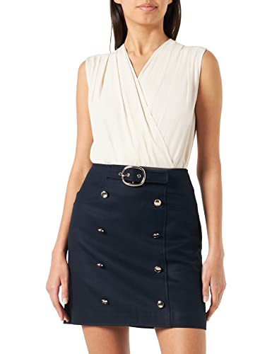 Morgan Damska spódnica prosta z guzikami i klamrą JPAGO Marine T44, granatowy, 42