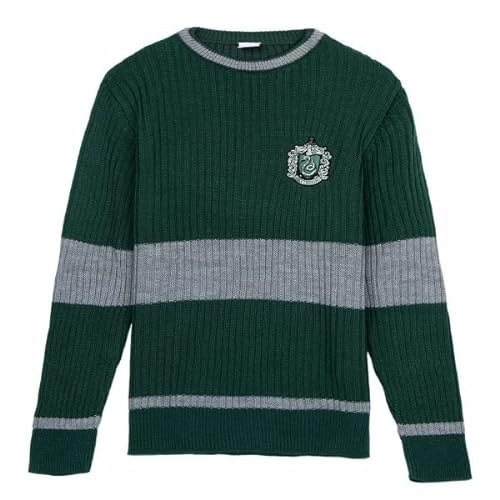 CERDÁ LIFE'S LITTLE MOMENTS - Męski i damski sweter z dzianiny Harry Potter z okrągłym dekoltem i długim rękawem w stylu Tricot - Oficjalna licencja Warner Bros, Zielony, XL