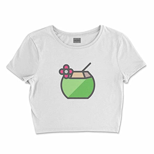 Bona Basics, Damski T-shirt basic, z nadrukiem cyfrowym, 100 bawełny, biały, swobodny, damski top, rozmiar: M, biały, M