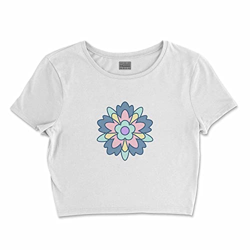 Bona Basics, Koszulka damska z nadrukiem cyfrowym,%100 bawełna, biała, casualowa, topy damskie, rozmiar: M, biały, M Krótki