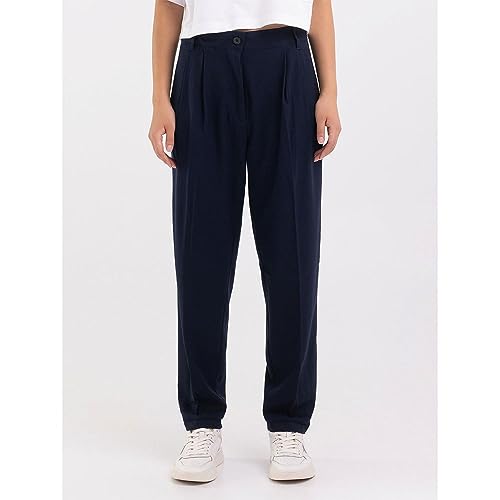 Replay Damskie spodnie carrot z wysokim stanem, 086 BLUE, 28W