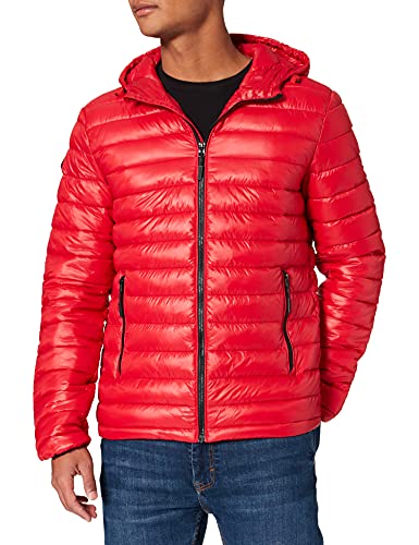 Superdry Kurtka męska Shine Hooded Fuji, różowy czerwony, XS