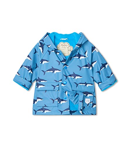Hatley Płaszcz przeciwdeszczowy dla chłopców, Swimming Sharks, 12-18 Miesiące
