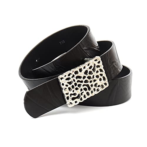 Anthoni Crown Unisex pasek skórzany pasek, czarny, 100