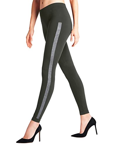 FALKE Kobiety Legginsy Clean Intensity W LE Kryjący półprzezroczyste z wzorem 1 Para, Zielony (Khaki 7826), S