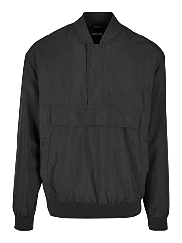 Urban Classics Męska kurtka, sweter bomberka, kurtka dla mężczyzn, wiatrówka do zakładania w stylu bomberki, dostępna w 2 kolorach, rozmiary S - 5XL, czarny, XL