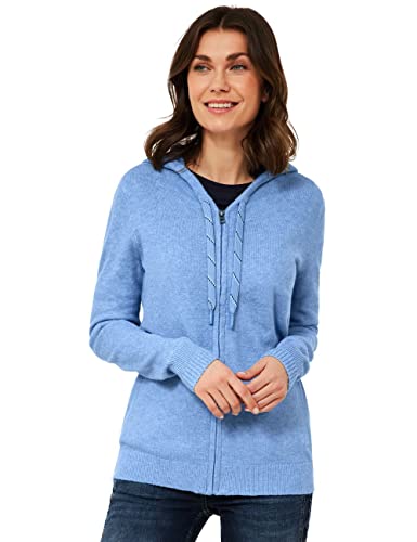 Cecil Damska bluza z kapturem kardigan, Tender Blue Melange, L