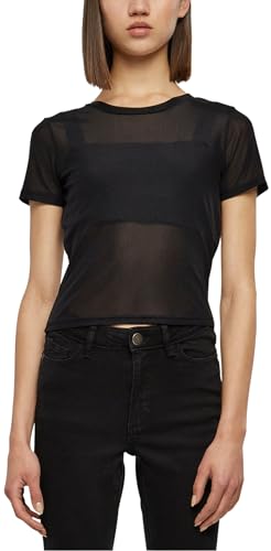 Urban Classics Damska koszulka z krótkim rękawem z siateczki, czarny, 3XL