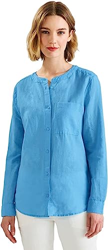 Street One Damska bluzka lniana, niebieski (splash blue), 42