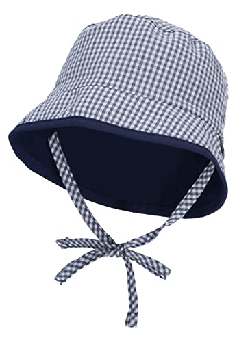 Sterntaler Dziecięca czapka wędkarska Vichy w kratkę, unisex, granatowa, normalna, morski, 45