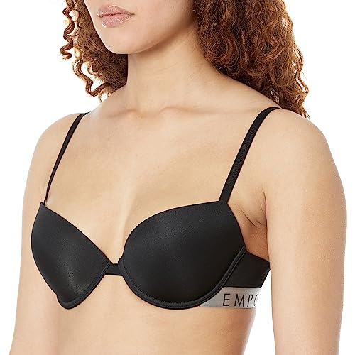 Emporio Armani Underwear Women's Iconic biustonosz push-up z mikrofibry, czarny, 34A, czarny, At