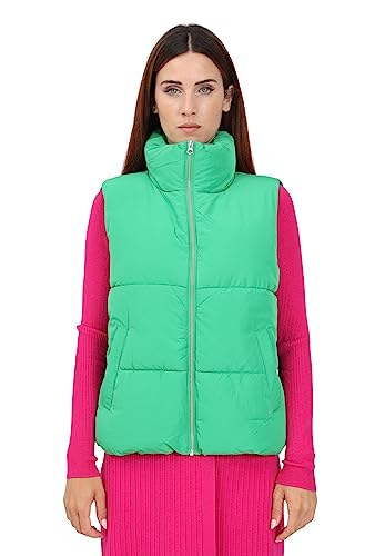 JdY Damska kamizelka JDYNEWERICA Short Waistcoat OTW NOOS, Green Bee/Szczegóły: Silver Zipper, M, Green Bee/Szczegóły: srebrny zamek błyskawiczny, M