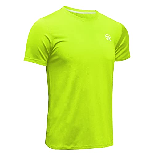 MEETWEE Męska koszulka sportowa, oddychająca, chłodna, sucha siateczka, warstwa bazowa, topy z krótkim rękawem, koszulka do biegania na siłownię, ZIELONY, S