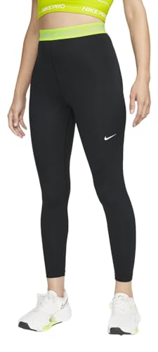 Nike DA0483-015W NP 365 Tight 7/8 Hi Rise Legginsy Damskie Czarny/Volt/Biały Rozmiar S, Czarny/Volt/Biały, S