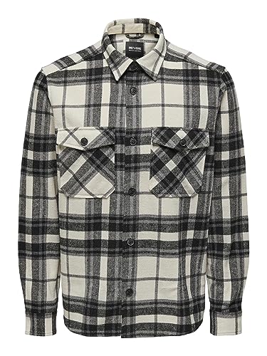 ONLY & SONS Męska koszula rekreacyjna ONSMILO Life – Relaxed Fit XS S M L XL XXL, Cloud Dancer, XS