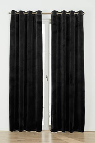 Simone zasłona z oczkami, 2 szt, czarna, 250