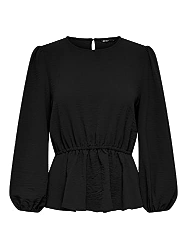 ONLY Women's ONLMETTE DAR L/S O-Neck TOP NOOS WVN koszulka z długim rękawem, czarna, XXS