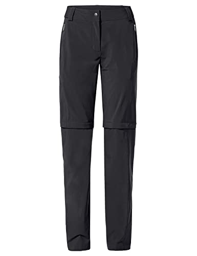 VAUDE Damskie Farley Stretch Zo T-Zip Pants II Spodnie damskie, czarny, 48 krótki