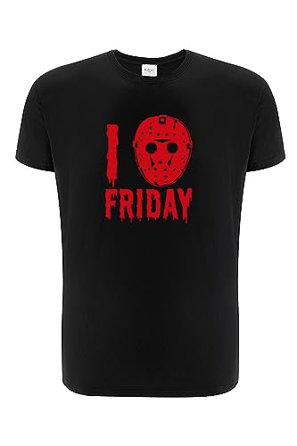 ERT GROUP oryginalny i oficjalnie licencjonowany horror czarny T-shirt męski wzór piątek 13th 008, jednostronne drukowanie, rozmiar L, Piątek 13th 008 Czarny, L