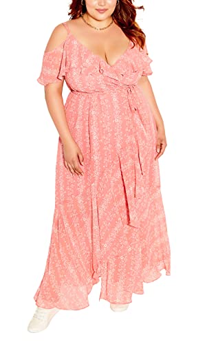 CITY CHIC Sukienka w paski, plus size, w paski, rozmiar 20, Ditsy Stripe, 46-Plus