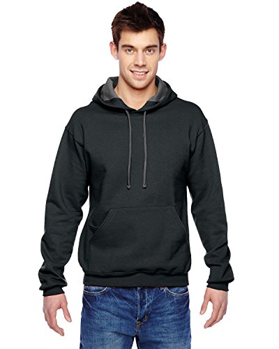 Fruit of the Loom Męska bluza z kapturem, Sweter - czarny, S