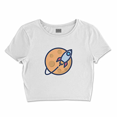 Bona Basics, Koszulka damska z nadrukiem cyfrowym,%100 bawełna, biała, casualowa, topy damskie, rozmiar: XL, biały, XL Krótki