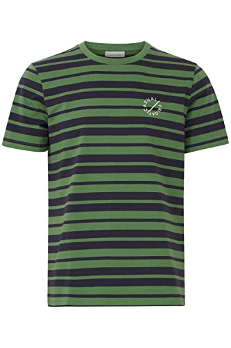 CASUAL FRIDAY Męski t-shirt CFThor 0059 Y/D w paski 180121/zielony Elm Green, S, 180121 / zielony elm, S