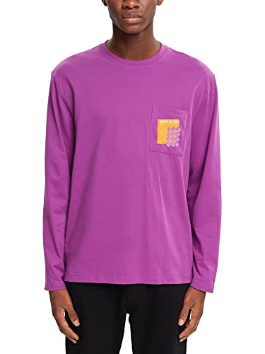 edc by ESPRIT Męski T-shirt 102CC2K302, 505/fioletowy, S, 505/Violet, S