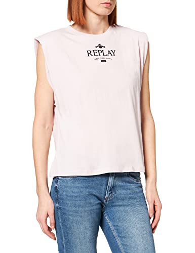 Replay T-shirt damski, 006 Lavender Pale, XS