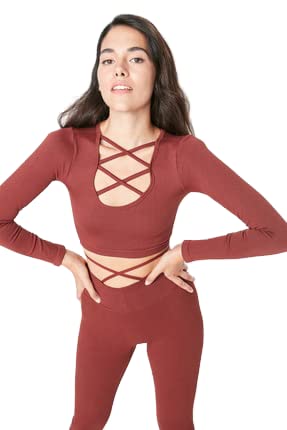 Trendyol Damski biustonosz sportowy z dzianiny Crop, Brązowy, M
