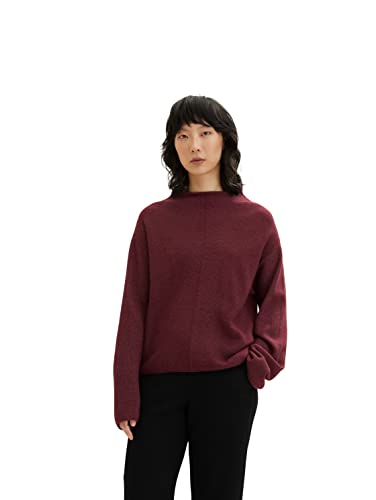 TOM TAILOR Damski Sweter ze stójką 1033539, 30812 - Port Red Melange, XXL