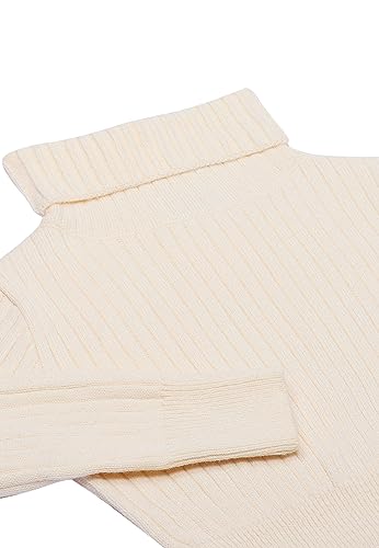 Libbi Blonda damski sweter z golfem w stylu leniwym, wąski sweter akryl Wełna biała, rozmiar XS/S, biały (wollweiss), XS