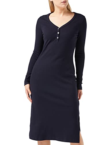 Tommy Hilfiger Damska koszula Slim Henley Rib Midi, Pustynne niebo, XS