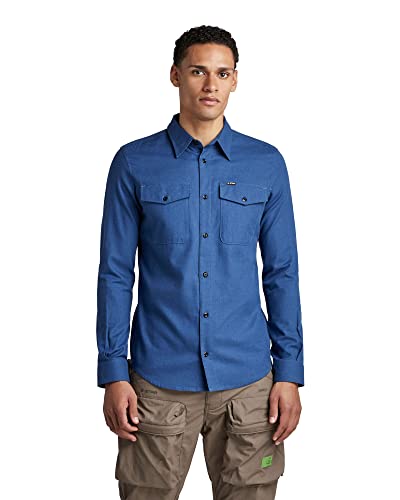 G-STAR RAW Męska koszula Marine Slim Shirt, wielokolorowa (Pacific Htr C963-3602), L