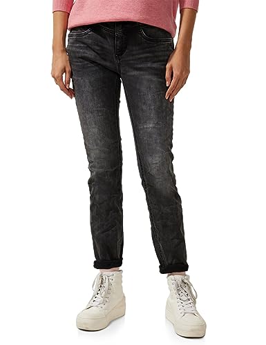 Street One Damskie spodnie jeansowe Casual und High, Black Random Wash, 33W / 32L