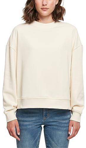 Build Your Brand Damska bluza oversized Crewneck, Whitesand, XXL